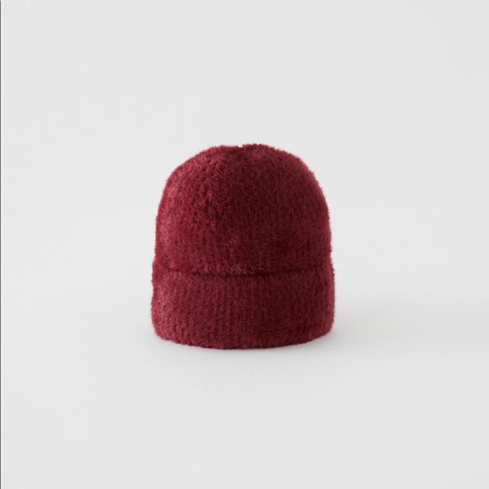 Zara feather knit hat